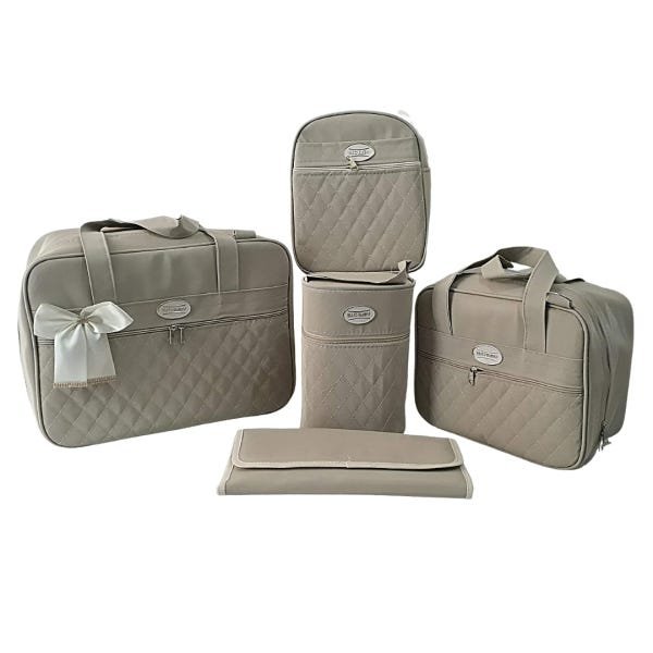 Kit Bolsa Maternidade Bege Unissex Completo Mochila EB | MadeiraMadeira