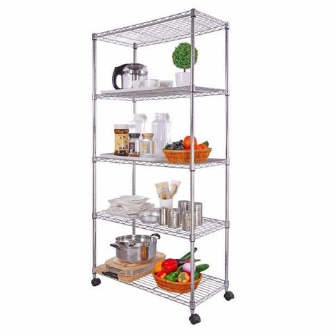 Estante de Aço Cromado Vg Home 5 Prateleiras - Aramada