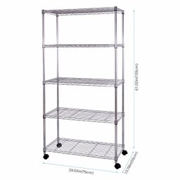 Estante de Aço Cromado Vg Home 5 Prateleiras - Aramada - 9