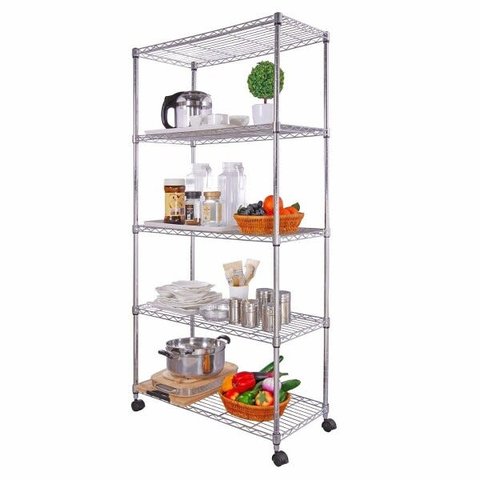 Estante de Aço Cromado Vg Home 5 Prateleiras - Aramada