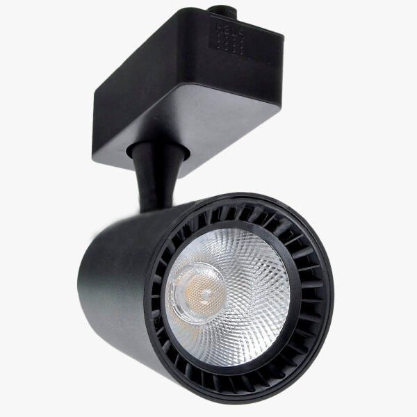 Spot para Trilho Eletrificado de 12 W Bivolt - Preto - 6500K - Preto