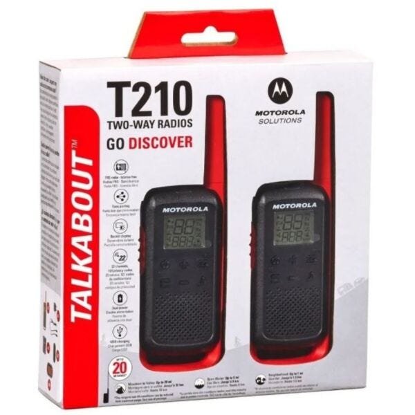 Rádio Comunicador Motorola Walkie Talkie Talkabout T210 32Km - 4