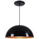 Ver imagem 1 de Pendente Meia Lua (esfera) 35cm - Preto Brilhante com Cobre - Preto