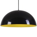 Ver imagem 3 de Pendente Meia Lua (esfera) 35cm - Preto Brilhante com Amarelo - Preto