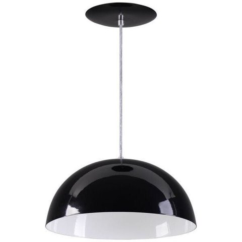 Pendente Meia Lua (esfera) 35cm - Preto com Branco - Preto