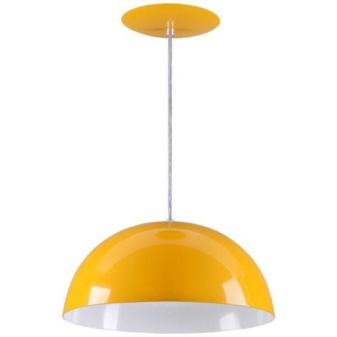 Pendente Meia Lua (esfera) 35cm - Amarelo com Branco - Amarelo