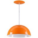 Ver imagem 1 de Pendente Meia Lua (esfera) 35cm - Laranja com Branco - Laranja