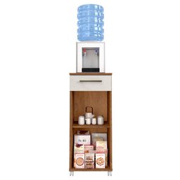 Armário Multiuso com 1 Porta e 1 Gaveta com Rodízio Florata-Zanzini Móveis - Natura / Off White - 2