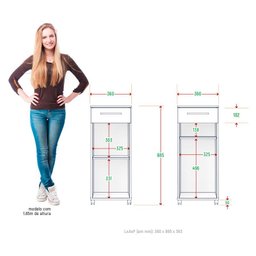 Armário Multiuso com 1 Porta e 1 Gaveta com Rodízio Florata-Zanzini Móveis - Natura / Off White - 3