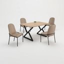 Ver imagem 3 de Conjunto para Sala de Jantar Mesa Império 120x90 com 4 Cadeiras Rubi
