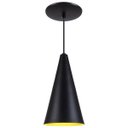 Ver imagem 1 de Pendente Cone S/furo - Preto com Amarelo - Preto