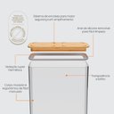 Ver imagem 4 de Pote Hermético Quadrado 1,8l Tampa Bambu Bpa Free Coza