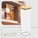 Ver imagem 2 de Pote Hermético Quadrado 1,8l Tampa Bambu Bpa Free Coza
