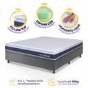 Ver imagem 4 de Conjunto Box Baú Cinza Durban Azul Espuma D28 Casal 138x188x64 - King House