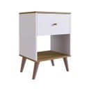 Ver imagem 2 de Mesa De Cabeceira Retrô 1 Gaveta Trevalla RE001 Branco e Mel