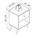 Ver imagem 3 de Mesa De Cabeceira Retrô 1 Gaveta Trevalla RE001 Branco e Mel