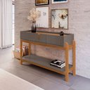 Ver imagem 3 de Aparador Buffet Sala Estar Jantar 2 Gavetas Lizz - Cinza Pérola C/ Cedro