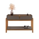 Ver imagem 2 de Aparador Buffet Sala Estar Jantar 2 Gavetas Lizz - Cinza Pérola C/ Cedro