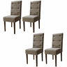 Kit 4 Cadeiras Sala de Jantar Estofadas Eloísa Veludo Bege (liz Maria) - 1
