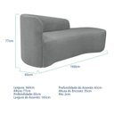 Ver imagem 3 de Recamier Curvo Orgânico 160cm 2 Lugares Lado Direito para Sala Estar Bouclé Paris