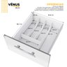 Gabinete de Cozinha para Pia 160 em Aço Vênus 3 Gavetas Branco/preto - Cozimax - 3