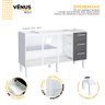 Gabinete de Cozinha para Pia 160 em Aço Vênus 3 Gavetas Branco/preto - Cozimax - 2