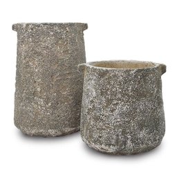 VASO CIMENTO ALTO TEXTURA PEDRA - 2