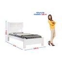 Ver imagem 3 de Cama Solteiro Premium Plus Ripada 100% MDF Branca