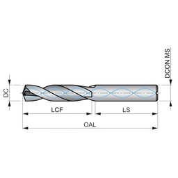 Broca Force X 3×d com Refrigeração Interna Med 0.1719 Inch Din 6537k R457 - 3