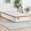 Ver imagem 1 de Colchão Solteiro Molas Ensacadas Real 88x188x27cm Branco / Bege - Suporta até 130kg