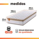 Ver imagem 3 de Colchão Solteiro Molas Ensacadas Real 88x188x27cm Branco / Bege - Suporta até 130kg