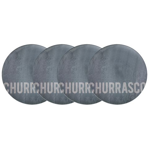 Kit Prato Raso Churrasco Stone em Porcelana 28 Cm 4 Peças Tramontina 96950/287