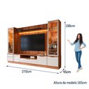 Ver imagem 4 de Estante Home Noble 270cm para TV até 75 Polegadas com 2 Cristaleiras, Portas Reflecta e LED