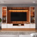 Ver imagem 2 de Estante Home Noble 270cm para TV até 75 Polegadas com 2 Cristaleiras, Portas Reflecta e LED