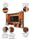 Ver imagem 3 de Estante Home Noble 270cm para TV até 75 Polegadas com 2 Cristaleiras, Portas Reflecta e LED