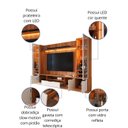 Ver imagem 3 de Estante Home Noble 270cm para TV até 75 Polegadas com 2 Cristaleiras, Portas Reflecta e LED