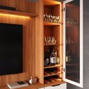 Ver imagem 5 de Estante Home Noble 270cm para TV até 75 Polegadas com 2 Cristaleiras, Portas Reflecta e LED