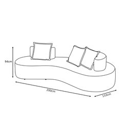 Sofá Organico 2 Lugares Design Luxo Denver 2,00m Tecido Veludo Laranja Terracota - 6