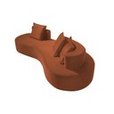 Ver imagem 4 de Sofá Organico 2 Lugares Design Luxo Denver 2,00m Tecido Veludo Laranja Terracota