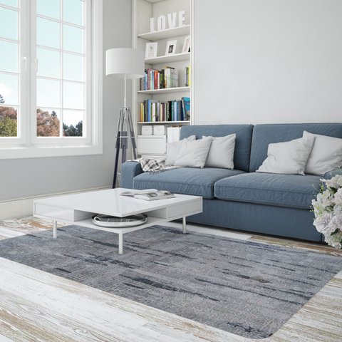 Tapete Adana Sala Quarto 200x250 Cm Tecido Relevo Decorativo - Cinza