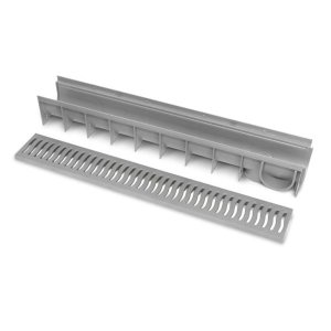 Grelha Coletora, Ralo Linear P/água Calha Cinza100x15x15cm
