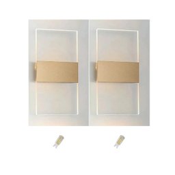 2 Arandela Sala Acrilico E Aluminio Dourada Acl90 + LED 4w 220V 2700K - 3 2 Arandela Sala Acrilico E Aluminio Dourada Acl90 + LED 4w 220V 2700K - 3