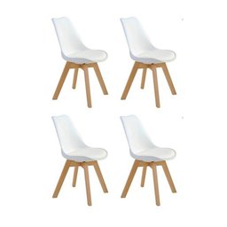 Conjunto Mesa Leda Branca 90 Cm + 4 Cadeiras Leda Brancas - 6