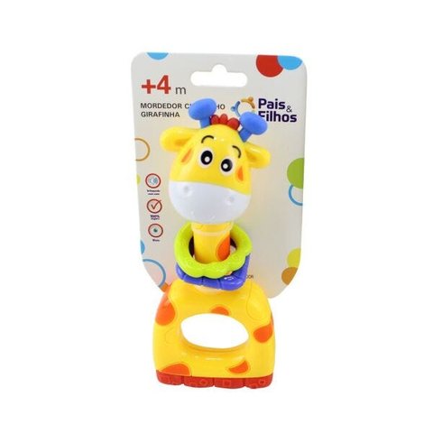 MORDEDOR BICHINHO PARA BEBE COM CHOCALHO GIRAFINHA