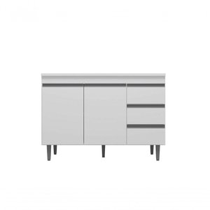 Balcão Armário de Cozinha Andréia 100cm Branco S- Tampo - Ajl Móveis