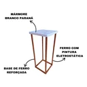 Ver imagem 3 de Mesa Lateral Quadrada em Mármore Paraná e Base de Ferro