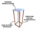 Ver imagem 3 de Mesa Lateral Quadrada em Mármore Paraná e Base de Ferro