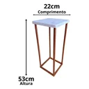 Ver imagem 2 de Mesa Lateral Quadrada em Mármore Paraná e Base de Ferro