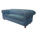 Ver imagem 2 de Sofá Chesterfield Capitone Luis XV Suede Petróleo 1,80M / Decoracao , sala tv estar, recepção