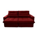 Ver imagem 4 de Sofá Retrátil Reclinável Sevilha 3,00m Suede Velut Vermelho Molas Ensacadas - King House